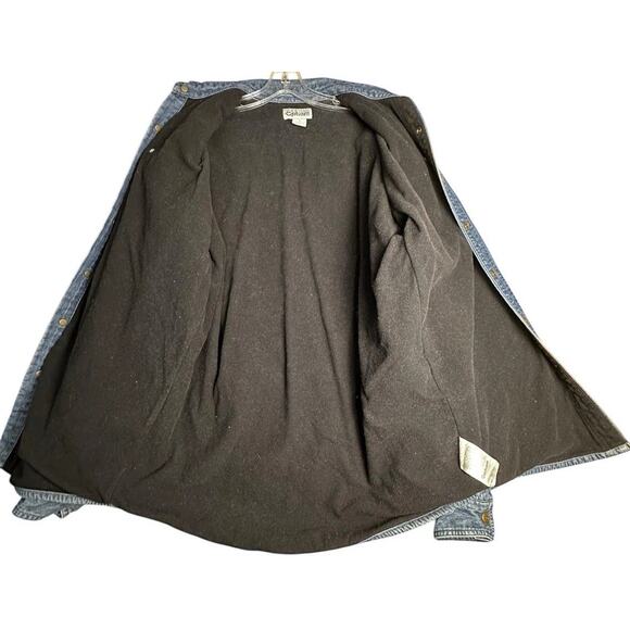 Vtg Carhartt Y2K Jacket Men Sz S Blue Denim Fleece Lined Shacket Work Unisex EC - Picture 8 of 16